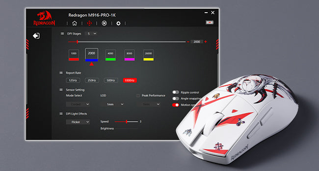 Redragon M916AK PRO 3 módú anime gamer egér, 42G ultrakönnyű, 26K DPI, teljesen programozható gombokkal
