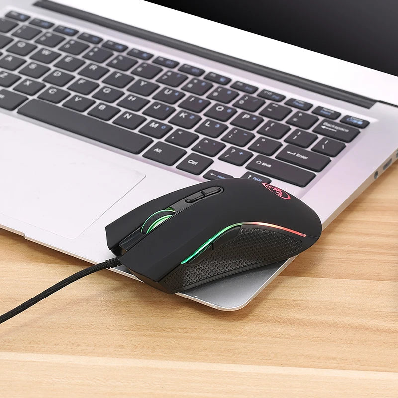 RGB Wired Gaming Mouse 3200 DPI USB Optical Gaming Mouse with 7 Programmable Buttons, Ergonomic LED Gaming Mouse for PC & Laptop