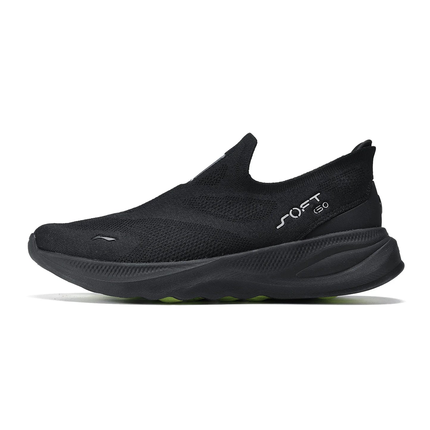 Li-Ning SOFT GO 2 KNIT slip-on wandelschoenen voor heren, casual, dempend, comfortabel en stabiel, LiNing mesh joggingsneakers voor dagelijks sporten AGLV017