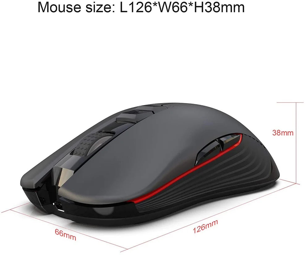 2.4G USB-C bezdrátová myš, dobíjecí herní myš 3600DPI, 7 tlačítek, Type-C, tiché myši pro Macbook, notebook, PC, herní myš k počítači