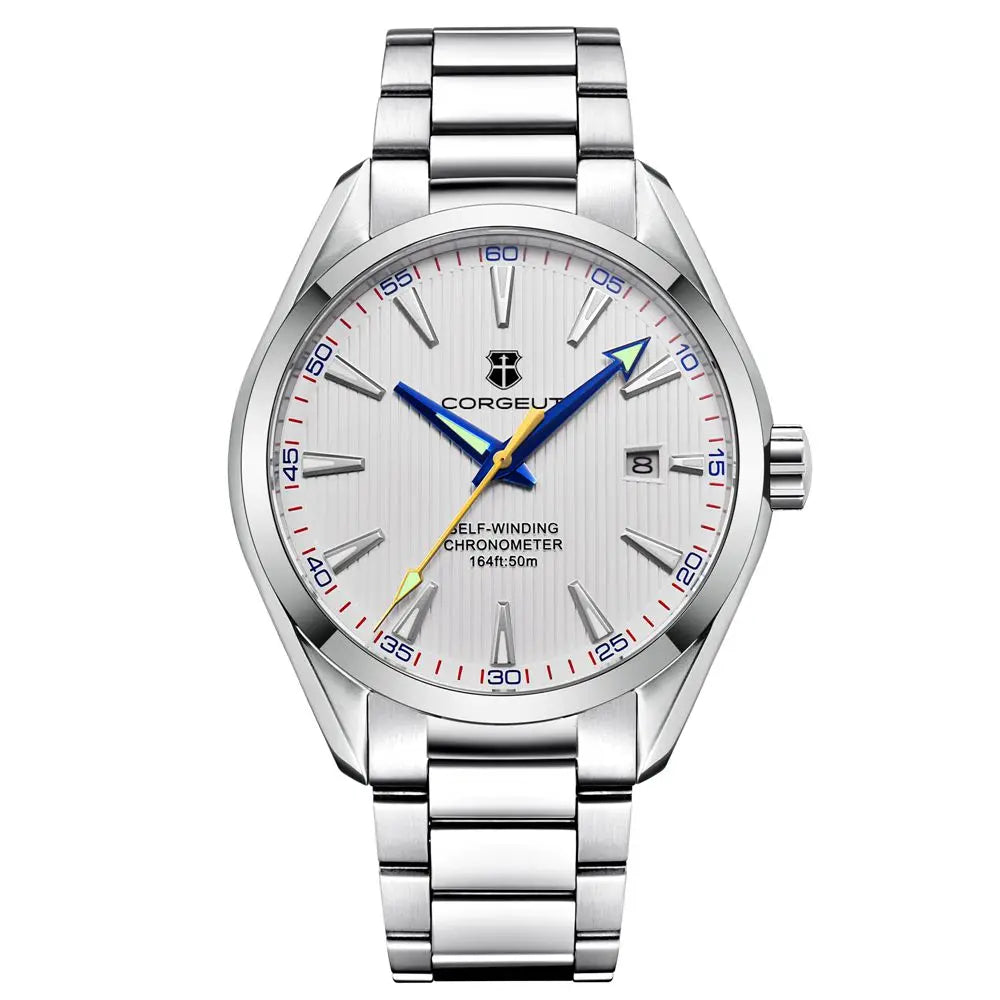 Luxury NH35 Movt Corgeut 41mm Man Sport Clock Automatic Relogio Masculino Mechanical Wristwatch Sapphire Steel Band Men's Watch