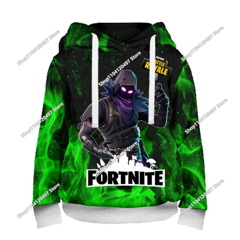 Παιδικές μπλούζες με κουκούλα Fortnite Cartoon, casual φούτερ με κουκούλα για το φθινόπωρο, ανδρικά μαλακά φούτερ με τσέπη, φαρδιές ανδρικές μπλούζες με μακριά μανίκια