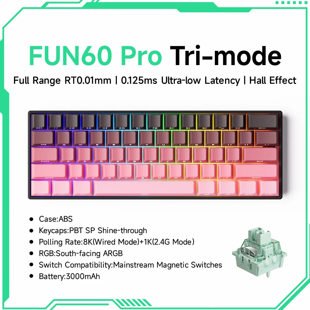 Akko MonsGeek FUN68 FUN60 PRO&MAX HE Magnetic Keyboard 60% 65% Gaming Keyboards Rapid Trigger 8K Custom Keyboard Gamer Esports