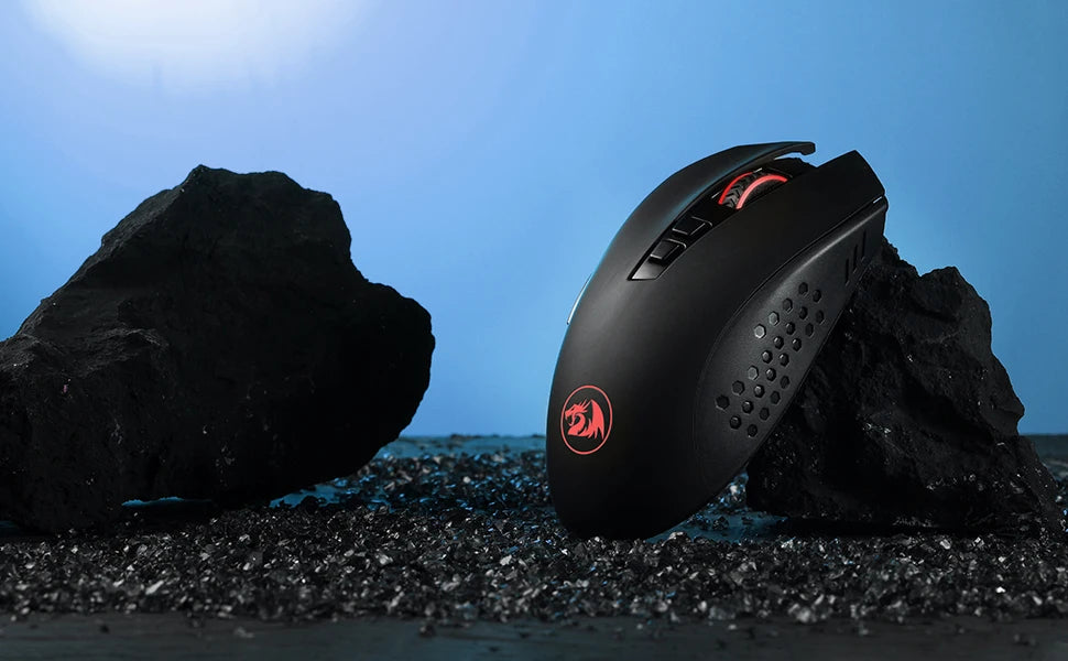 Безжична геймърска мишка Redragon M656 Gainer, 4000 DPI, 2.4Ghz, с 5 нива на DPI, 7 макро бутона, червена LED подсветка