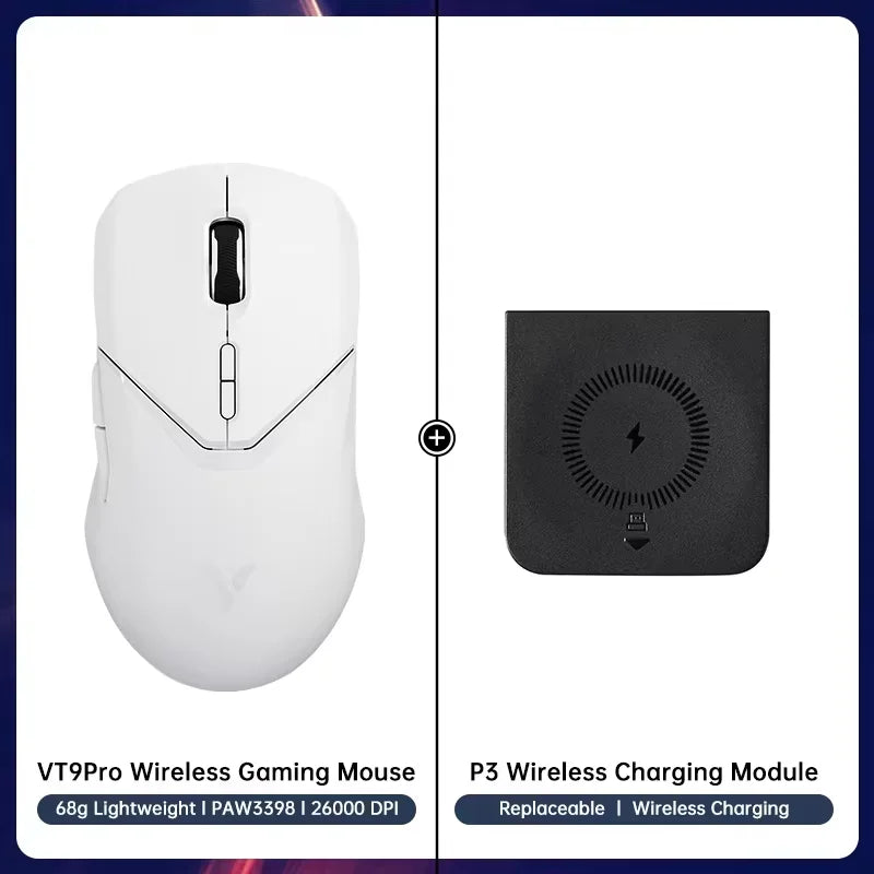 Rapoo VT9PRO PAW3398 trådlös gamingmus 68g trådbunden programmerbar ergonomisk mus 26000DPI uppladdningsbar via Type C Pc Gamer-tillbehör