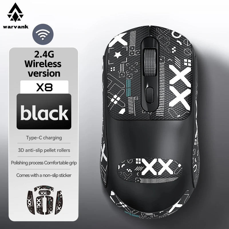 Warvank X8 langaton pelihiiri 500 mAh TYPE-C-ladattava toimistohiiri, sopii kannettaville ja pöytätietokoneille