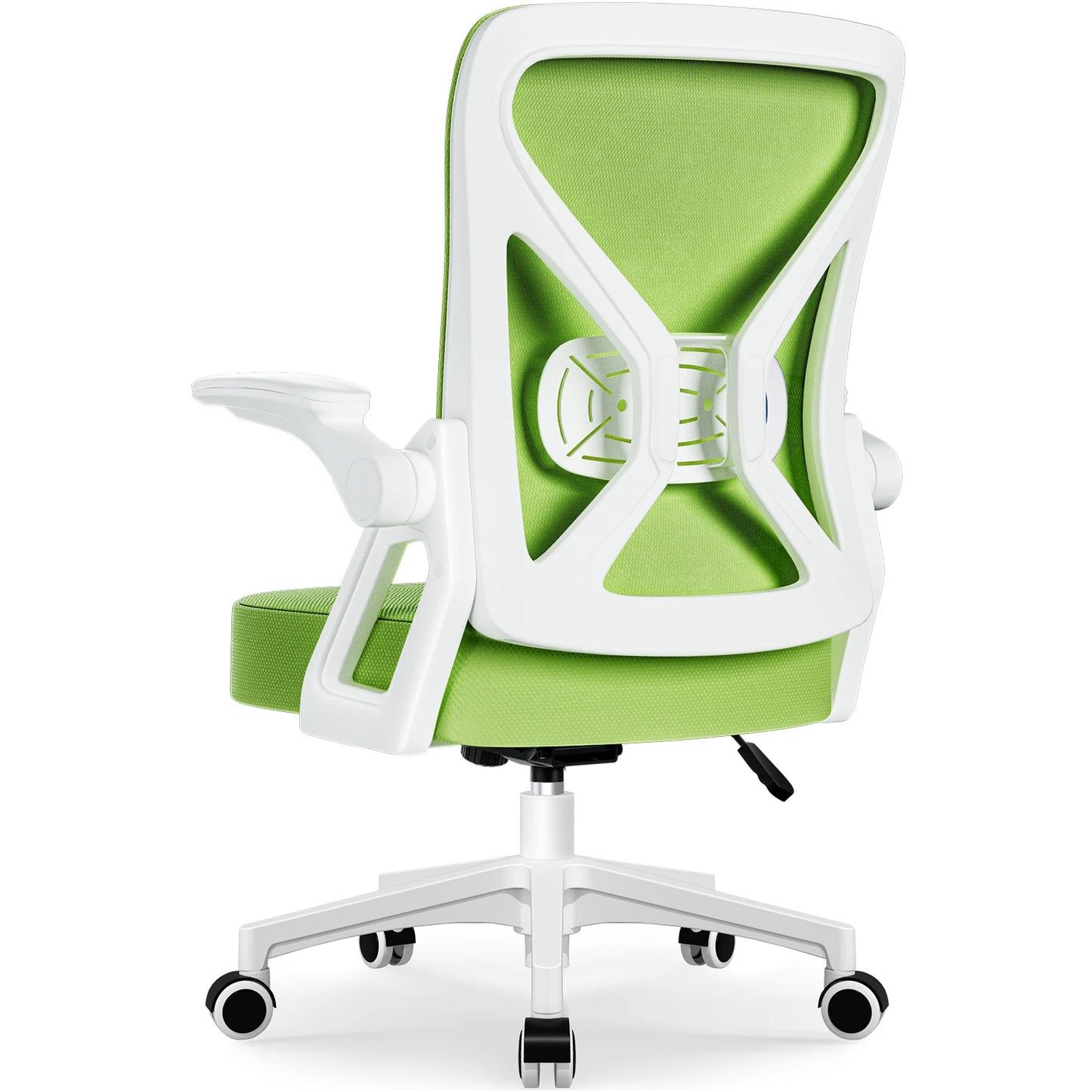 AUTHMIC Ergonomic Office Chair Mesh Back Lumbar Support Flip-Up Armrests Reclining Adjustable Height for Home Office Desk Work