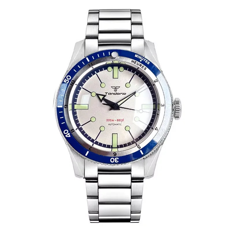200M Water Resistant Mechanical Wristwatch Miyota 8215 Domed Sapphire Glass 120 clicks Bezel Steel Band Luminous Marks