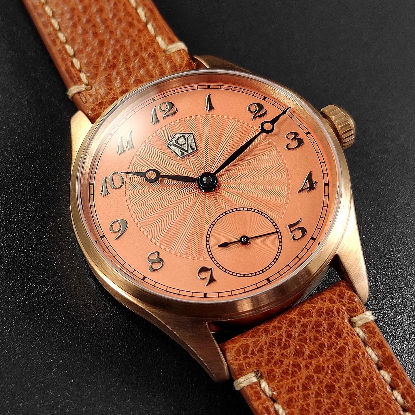 40.5 Men's Manual Mechanical Watch Tin Bronze Guilloché Surface Three-Dimensional Silver Nail Roasted Blue Needle Seagull ST3621