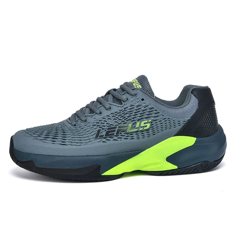 Men's and Women's Large Sizes Breathable Tennis Shoes Blue and Gray Gym Walking Badminton Sneakers