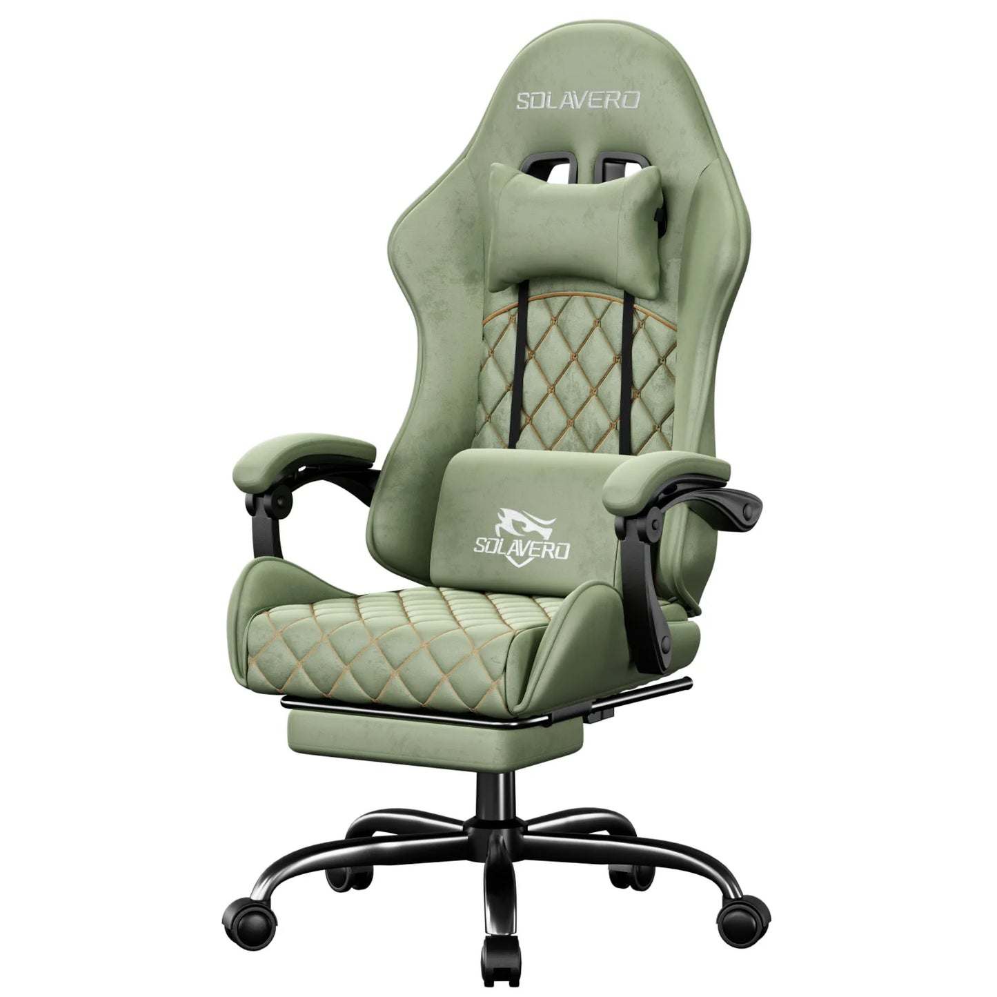 Massage Gaming Chair, Computer Office Chair with Comfy Fabric, Height Adjustable Game Chair with 360° Swivel Seat and Headrest