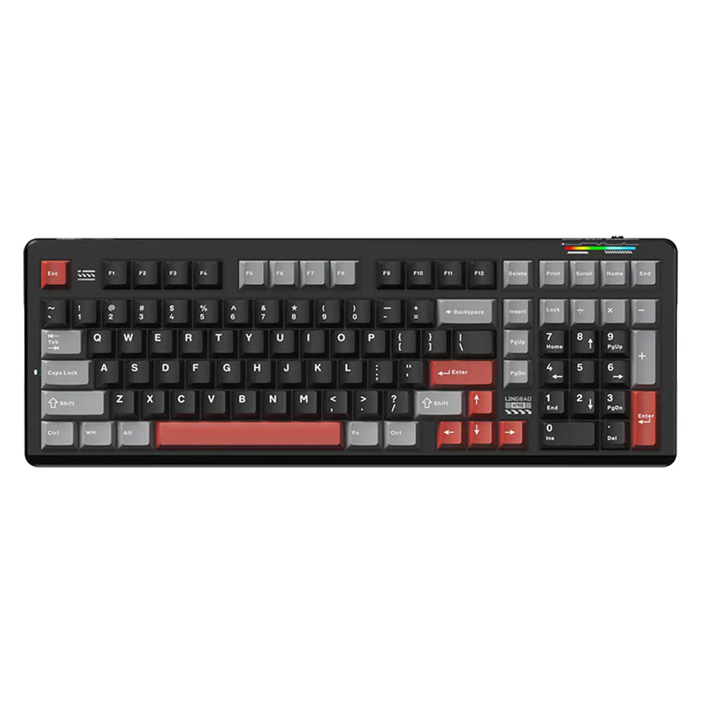 AULA×LINGBAO K98 Wireless Mechanical Keyboard Custom Korean Letters PBT Keycaps Hot-swappable LEOBOG Switch 90% Layout