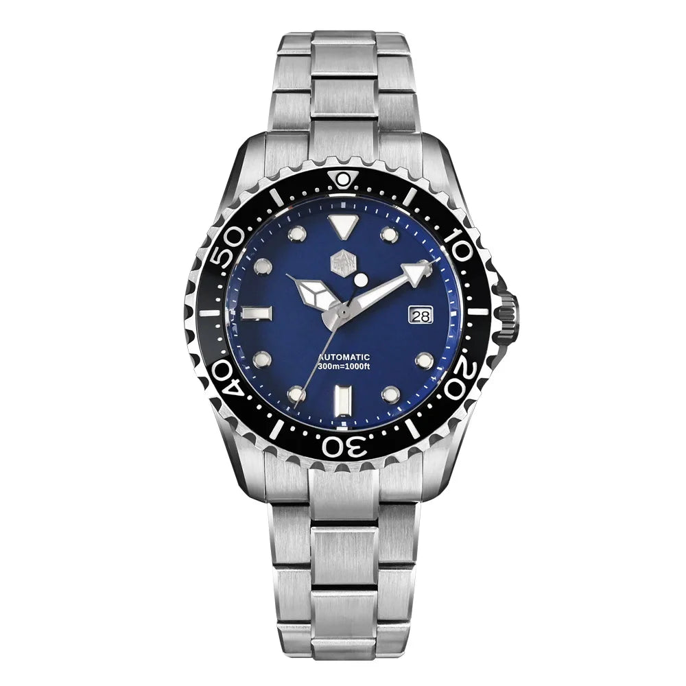 San Martin New 40-44mm Luxury Men's Diver Watch, Classic High Quality NH35 YN55 Automatic Mechanical, Sapphire, BGW-X1, 20Bar