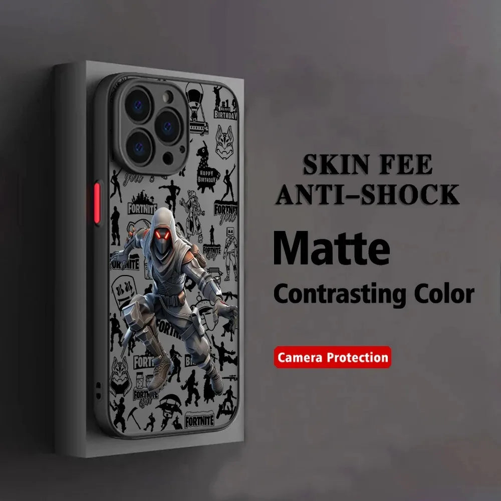 Hot Game F-Fortnites Phone Case For Oppo A6 A5 A5x A59 A98 A38 A58 A78 A76 A57 A17 A55 A94 A74 A54 A16K A16 Pro 5G Matte Cover