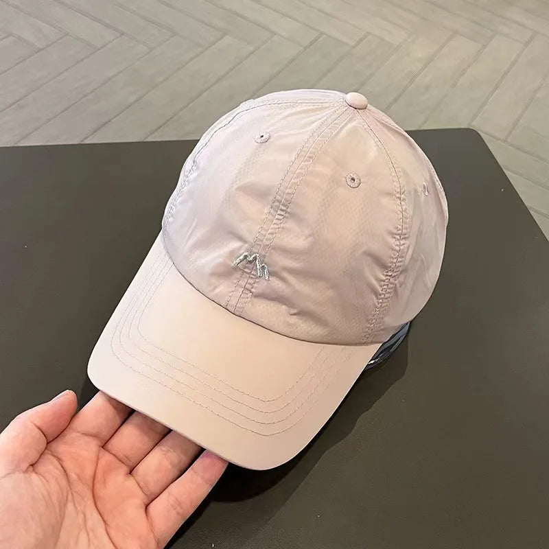Summer embroidery quick-drying hat Spring and autumn outdoor sunscreen baseball cap adjustable sports visor