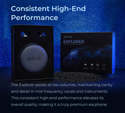 AFUL Explorer HiFi Wired Hybrid Earphones 1DD+2BA In-Ear Monitors with 3D Printed Acoustic Tube, RLC Crossover & Premium HiFi Earbuds