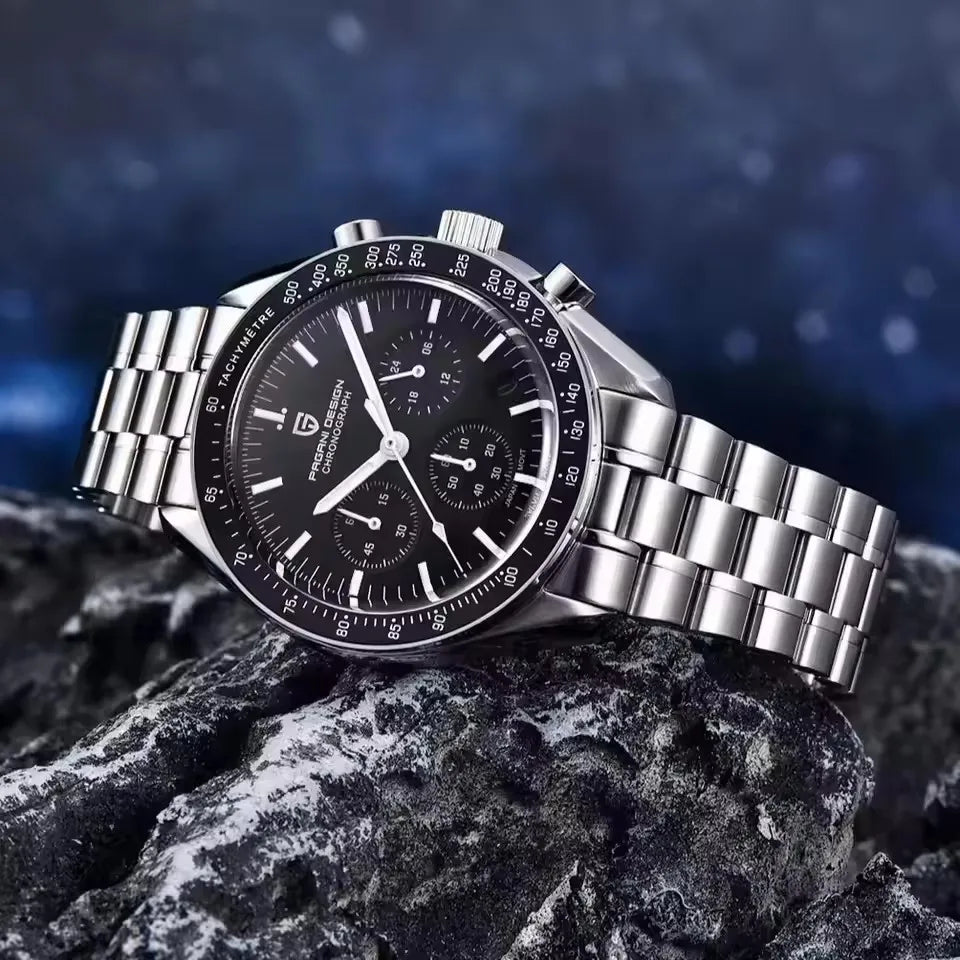 2026 New PAGANI DESIGN V6 Moon Men's Watch Speed Sports Chronograph Quartz Watch Men AR Sapphire Ceramic Bezel Safe Clock