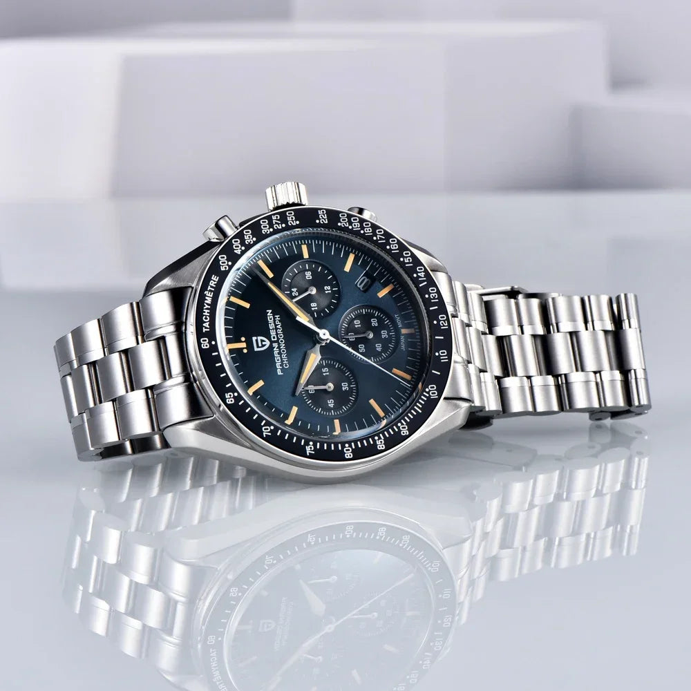 2026 New PAGANI DESIGN V6 Moon Men's Watch Speed Sports Chronograph Quartz Watch Men AR Sapphire Ceramic Bezel Safe Clock