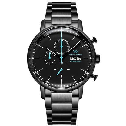 WM Watch Quartz Watches Casual Business Sapphire Crystal Water Resistant Stainless Steel Welly Merck Watch 014M