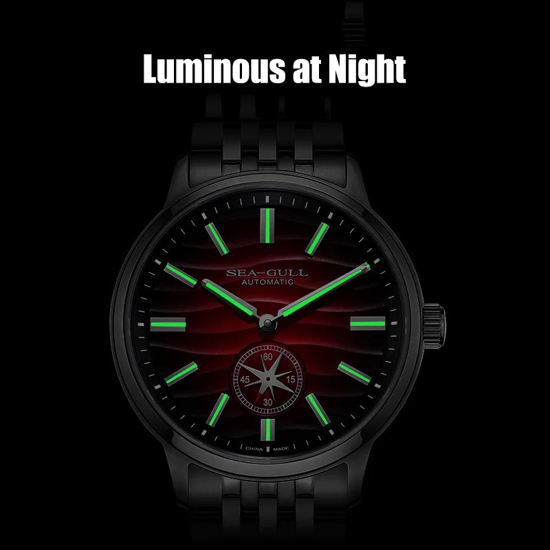 Seagull Natural Series 39.5mm Men's Watch Automatic Mechanical Watches Luminous Stainless Steel Sapphire Bracelet 2026 New 6180