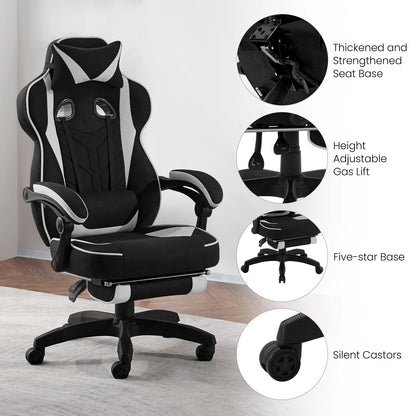 WOLTU Executive Office Chair Breathable Gaming Chair Ergonomic Gamer Computer Chair with Lumbar Cushion Headrest Footrest