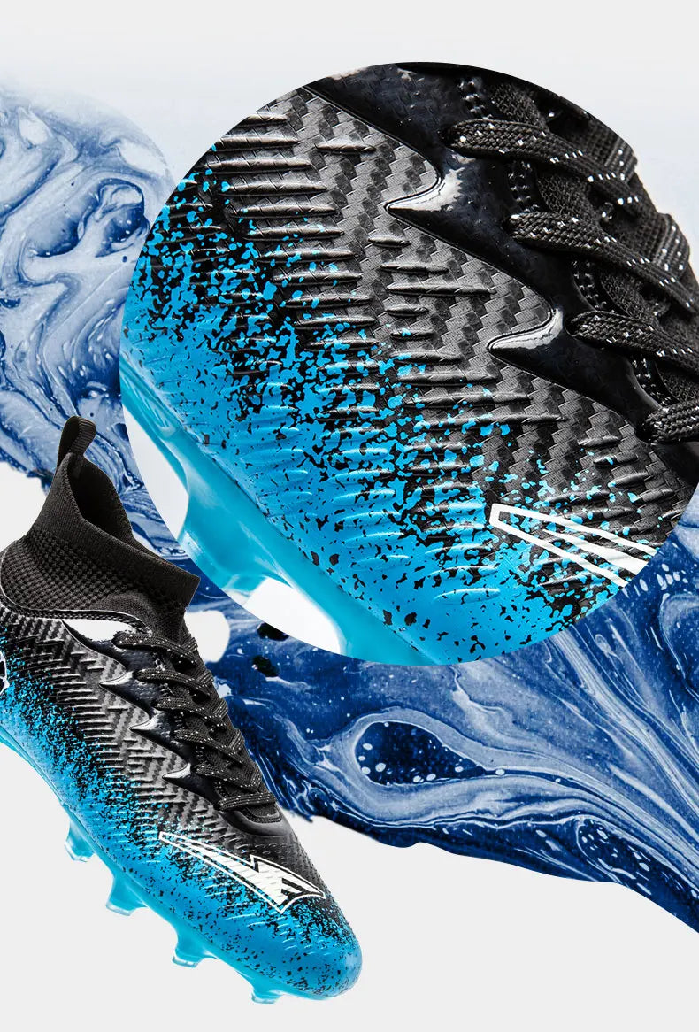 Pro Performance HighCut Soccer Boots FG Long Studs Breathable Lightweight Cleats for Outdoor Grass Matches and Daily Training