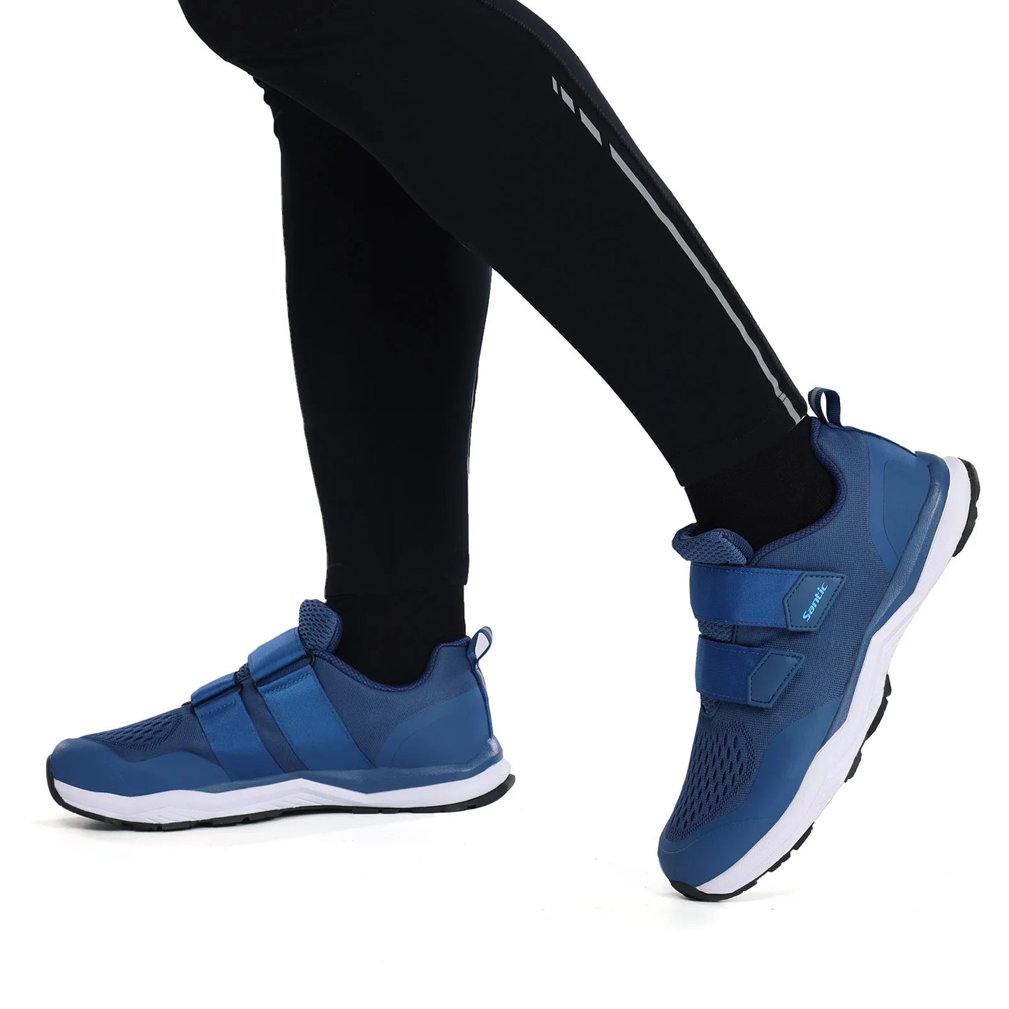 Santic Cycling Shoes Multi-purpose Running SPD Indoor Leisure Shoes Rubber Sole Hook Loop Design 3D Mesh Fabric Sneakers Unisex