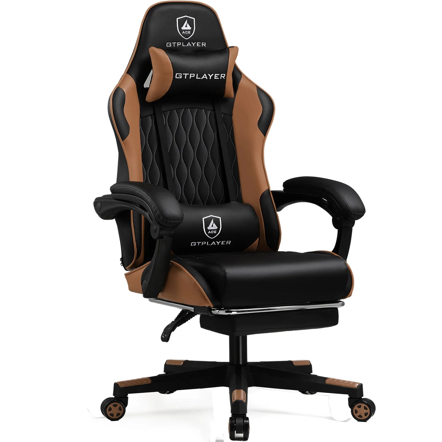 Cadeira gaming GTPLAYER Cadeira gamer Cadeira de escritório ergonómica Apoio para os pés ajustável Apoio lombar e almofadas Cadeira gaming