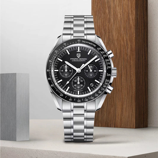 2026 New PAGANI DESIGN V6 Moon Mens Watch Speed Sports Chronograph Quartz Watch Men AR Sapphire Ceramic Bezel safe Clock