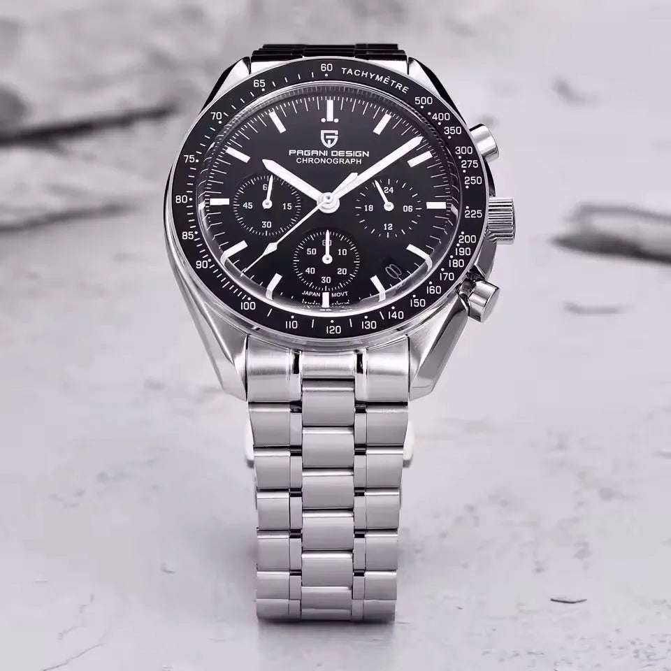 2026 New PAGANI DESIGN V6 Moon Men's Watch Speed Sports Chronograph Quartz Watch Men AR Sapphire Ceramic Bezel Safe Clock