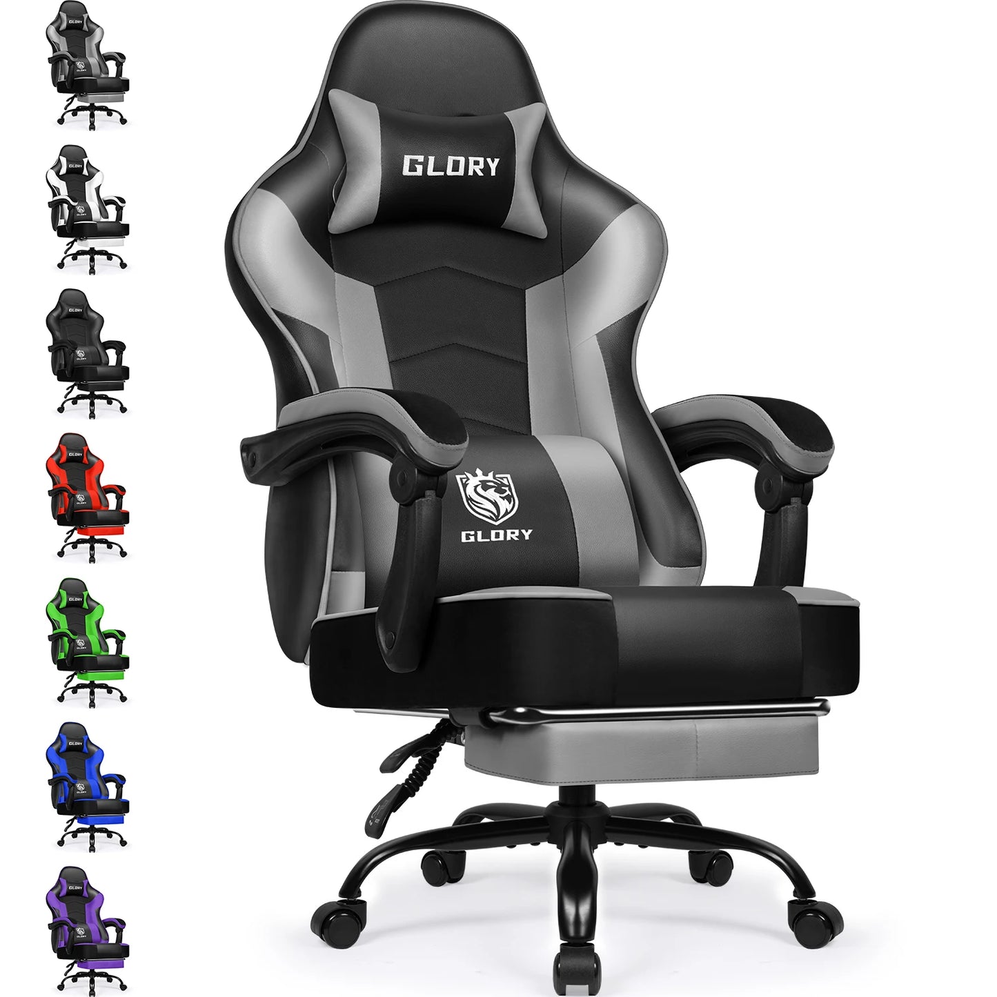HIAZURM Ergonomic Gaming Chair / Office Chair for Adults – Computer Chair with Footrest, Adjustable Backrest 90-170°, 150kg Capacity
