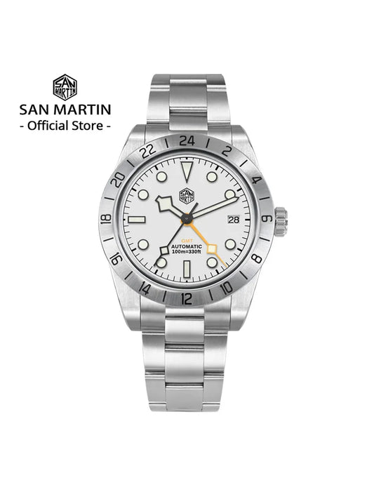 San Martin New 39mm NH34 BB GMT Automatic Mechanical Watch Sport Watch Sapphire Luminous Waterproof 100m for Men Relogio SN0054
