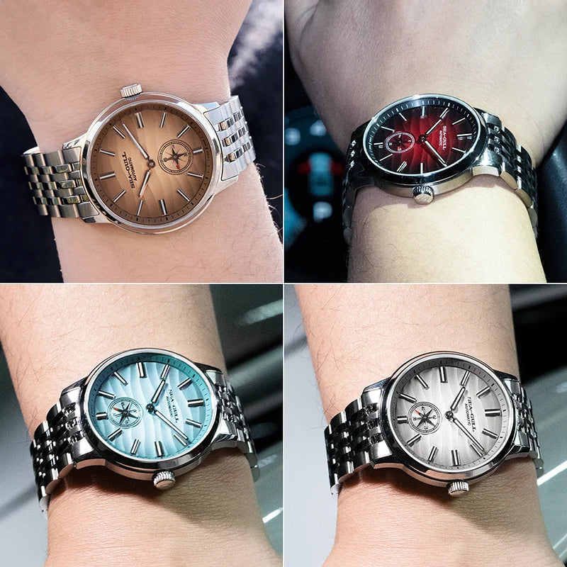 Seagull Natural Series 39.5mm Men's Watch Automatic Mechanical Watches Luminous Stainless Steel Sapphire Bracelet 2026 New 6180