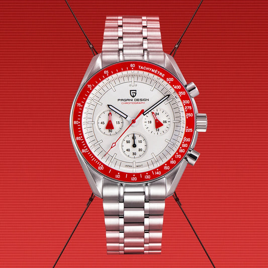 PAGANI DESIGN 2026 New Red Men's Watches Luxury Quartz Wrist Watch For Men Chronograph Automatic Date Waterproof Local Shipping