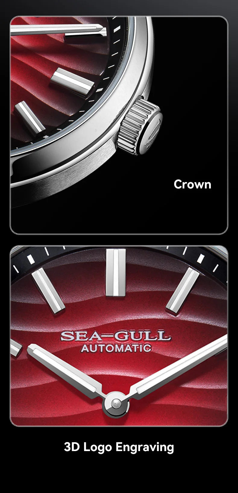 Seagull Natural Series 39.5mm Men's Watch Automatic Mechanical Watches Luminous Stainless Steel Sapphire Bracelet 2026 New 6180