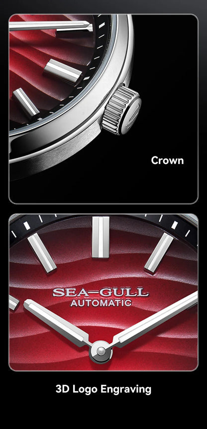 Seagull Natural Series 39.5mm Men's Watch Automatic Mechanical Watches Luminous Stainless Steel Sapphire Bracelet 2026 New 6180