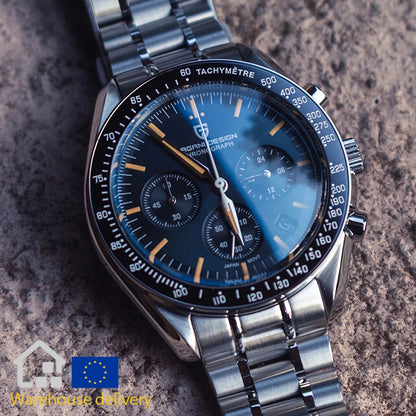PAGANI DESIGN Nouvelle CK2988 Moon Watches Montre rétro de luxe à quartz pour homme Verre saphir Chronographe de vitesse Montre-bracelet pour homme