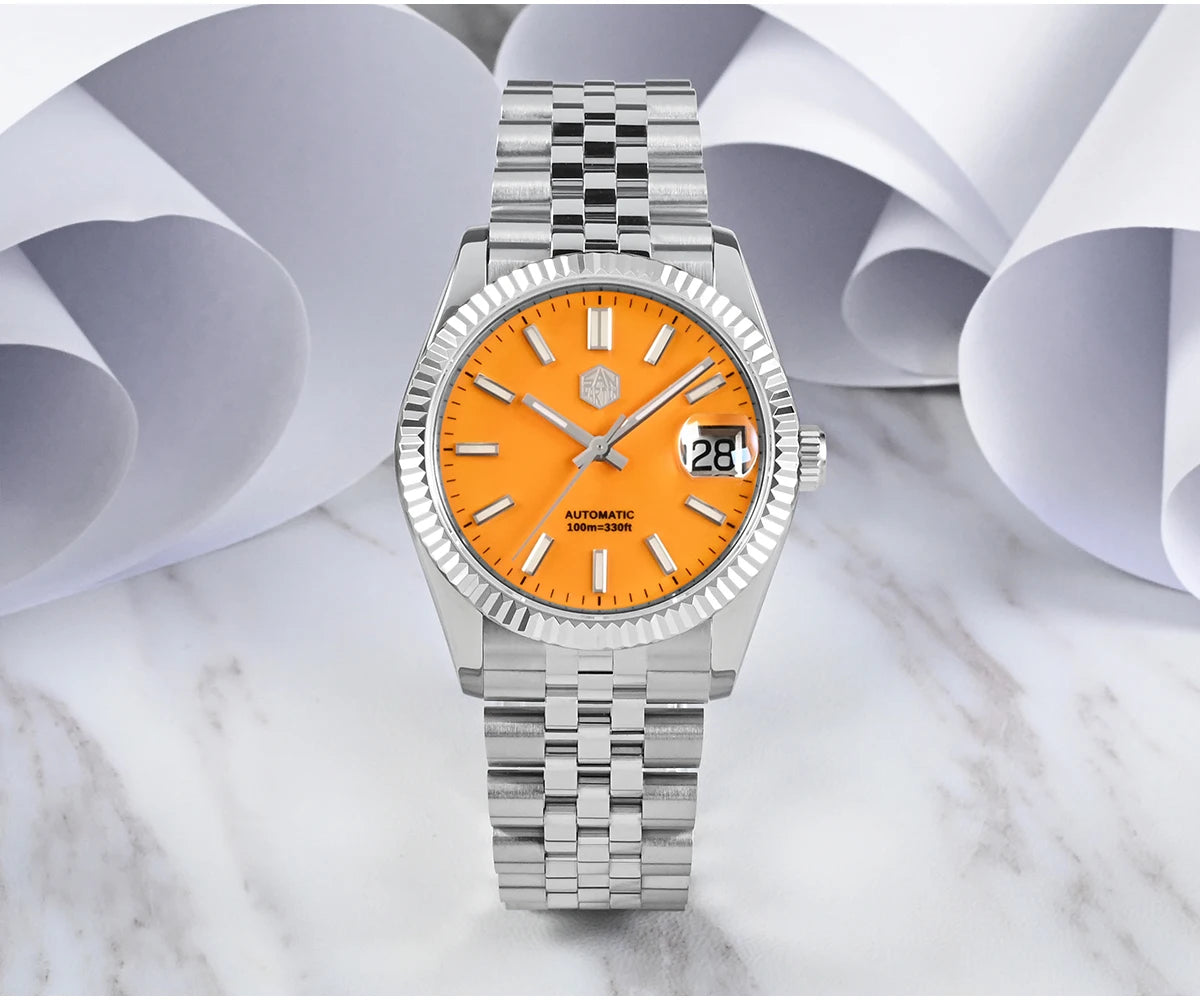 San Martin 36.5mm Men Dress Watch Top Brand Luxury Automatic Mechanical Fashion Couples Watches Sapphire Waterproof 100m BGW9