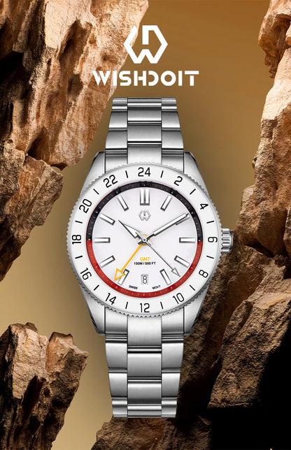 Comes With Rubber Strap Man's Automatic Watch Quartz Swiss Movement BGW9 Luminous Bezel 4-Pin GMT 150 Meters Waterproof Diving