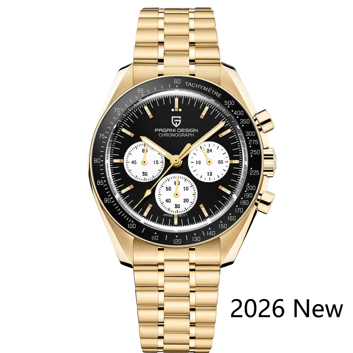 PAGANI DESIGN Nouvelle CK2988 Moon Watches Montre rétro de luxe à quartz pour homme Verre saphir Chronographe de vitesse Montre-bracelet pour homme