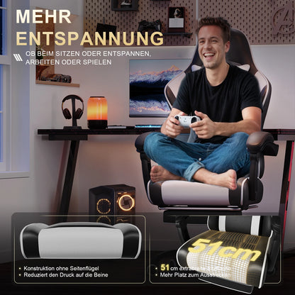HOMALL Height Adjustable Massage Gaming chair Ergonomic Design with Lumbar Support Headrest Swivel chair