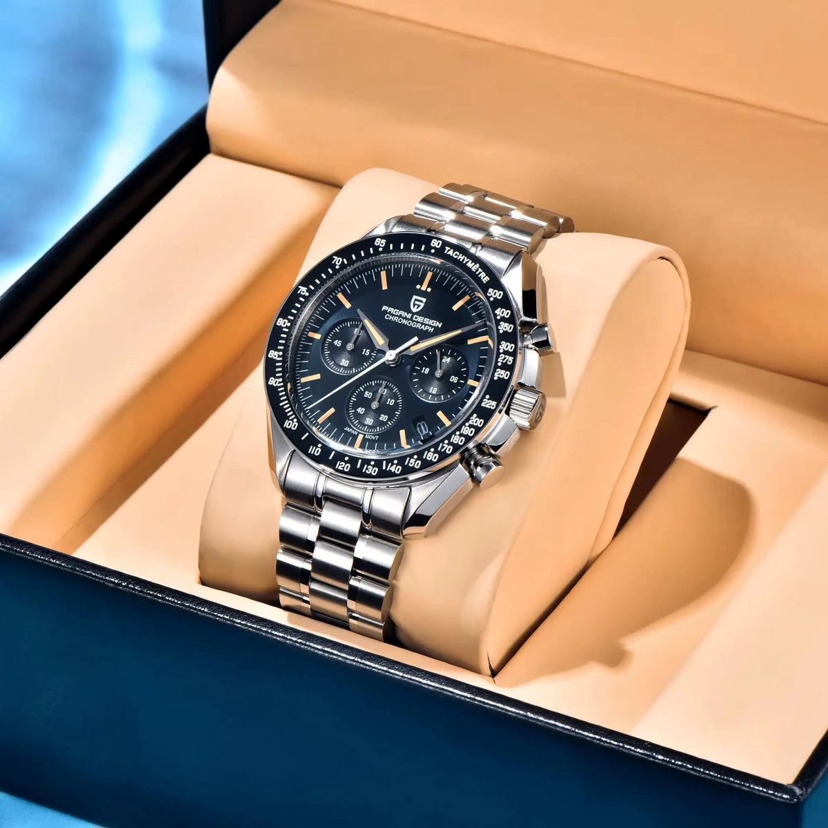 PAGANI DESIGN Nouvelle CK2988 Moon Watches Montre rétro de luxe à quartz pour homme Verre saphir Chronographe de vitesse Montre-bracelet pour homme