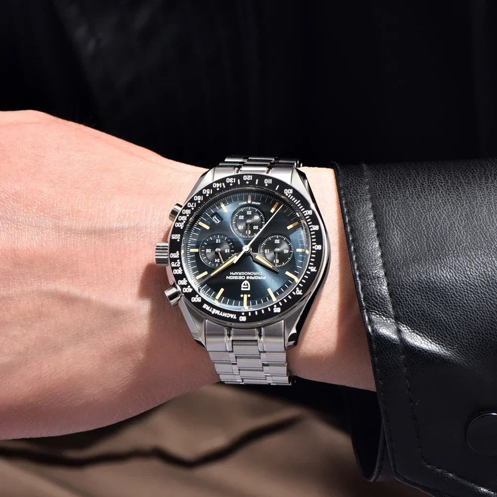 2026 New PAGANI DESIGN V6 Moon Men's Watch Speed Sports Chronograph Quartz Watch Men AR Sapphire Ceramic Bezel Safe Clock