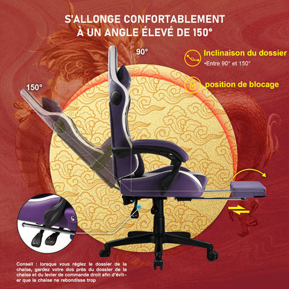 GTPLAYER Dragon Series Gaming Chair with Bluetooth Speakers, Footrest, Ergonomic Gamer Chair, Adjustable Reclining Computer Office Chair
