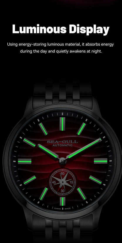 Seagull Natural Series 39.5mm Men's Watch Automatic Mechanical Watches Luminous Stainless Steel Sapphire Bracelet 2026 New 6180