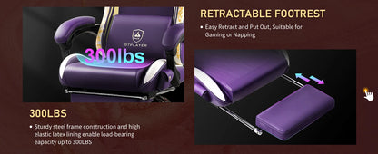 GTPLAYER Dragon Series Gaming Chair with Bluetooth Speakers, Footrest, Ergonomic Gamer Chair, Adjustable Reclining Computer Office Chair