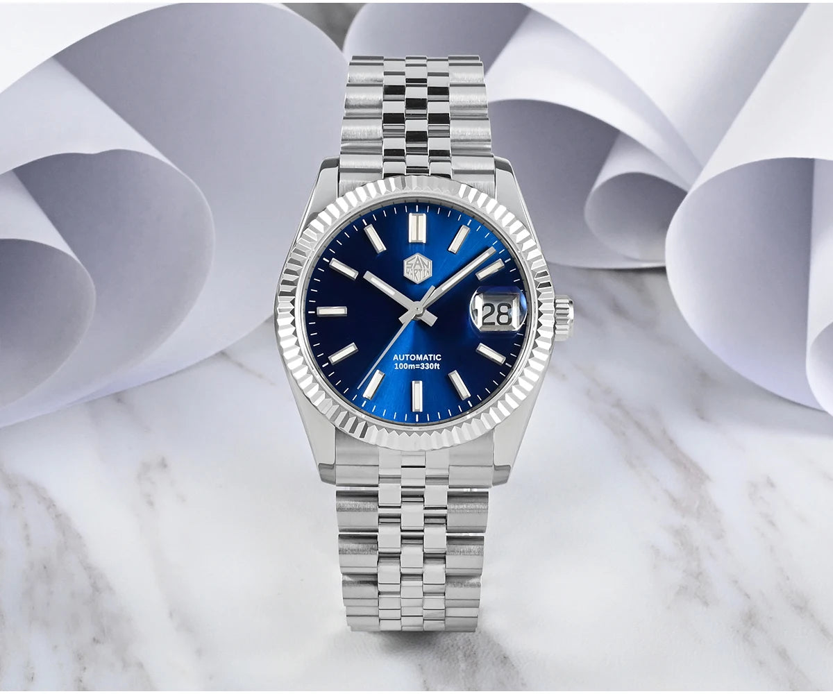 San Martin 36.5mm Men Dress Watch Top Brand Luxury Automatic Mechanical Fashion Couples Watches Sapphire Waterproof 100m BGW9