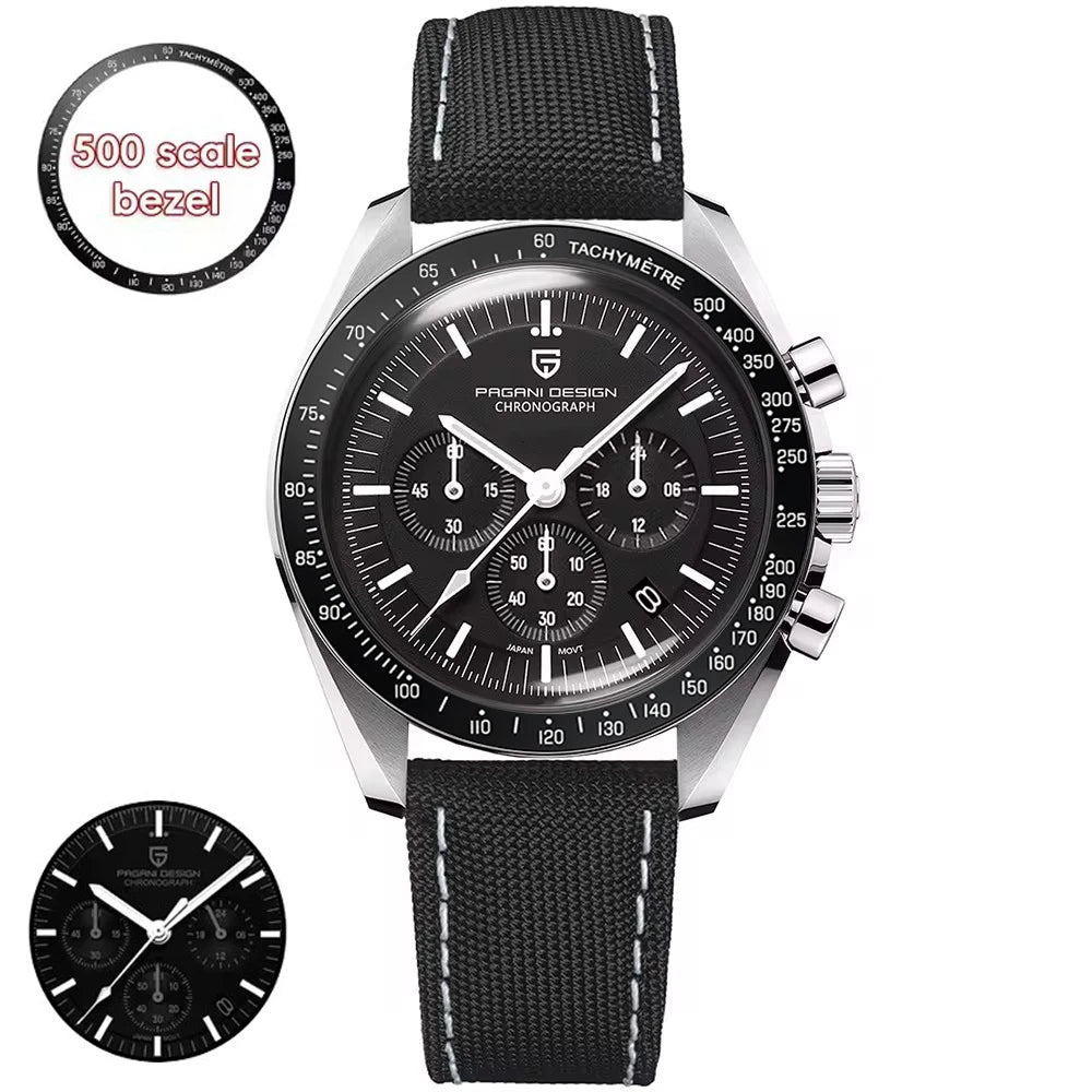 2026 New PAGANI DESIGN V6 Moon Men's Watch Speed Sports Chronograph Quartz Watch Men AR Sapphire Ceramic Bezel Safe Clock