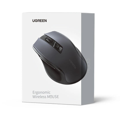 UGREEN langaton hiiri Bluetooth 5.0, ergonominen 4000DPI, 6 hiljaista painiketta, MacBookille, tabletille, kannettaville tietokoneille, tietokoneelle ja PC:lle, 2.4G-hiiri