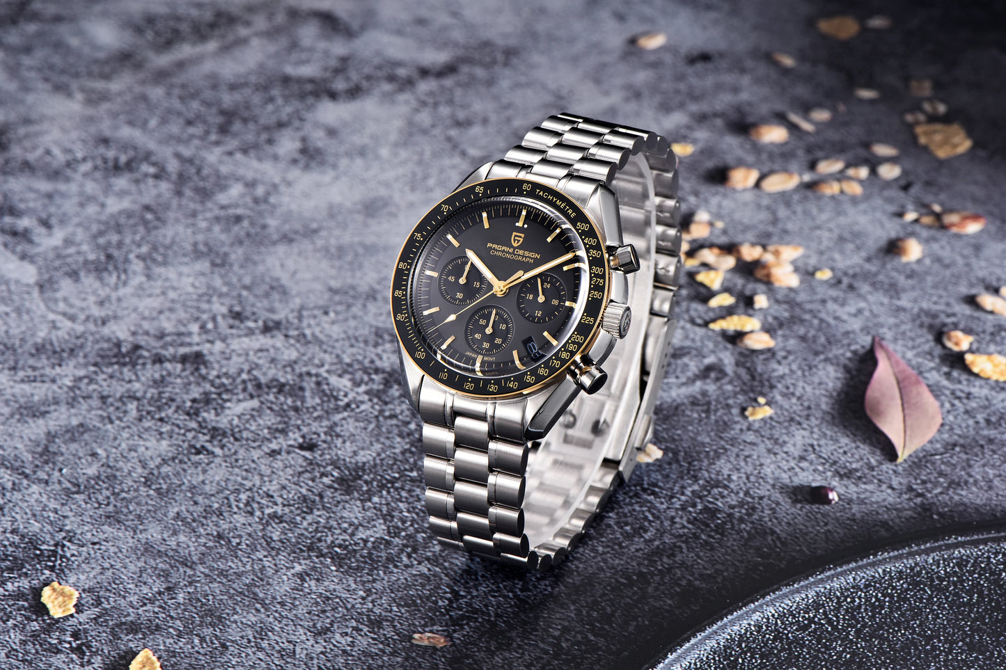 PAGANI DESIGN Planetary Series Saturn Light Tan  Quartz Watch Men Speed Chronograph AR Sapphire crystal Wristwatch Men 2026 New